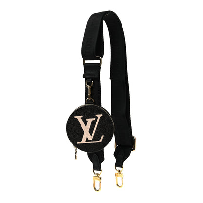 Louis Vuitton Nylon Empreinte Monogram Giant Bandouliere Strap with Coin Purse Black Beige 1 of 7