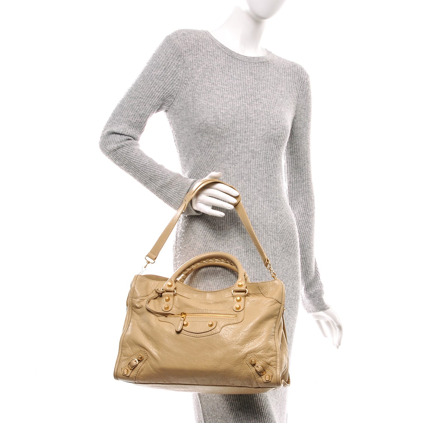 Agneau Giant 12 Gold Hardware City Beige Oryx