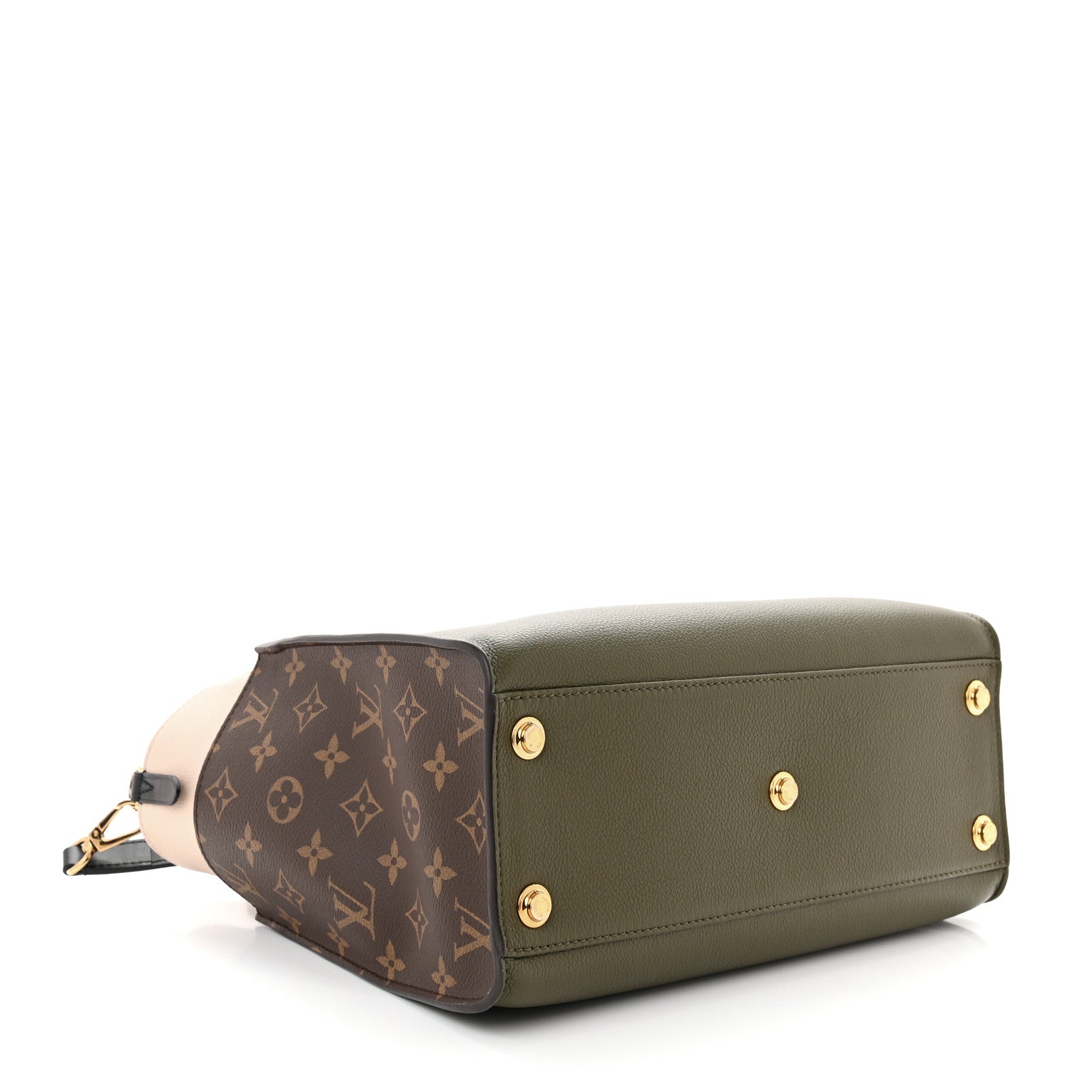Louis Vuitton Calfskin Monogram On My Side MM Laurier Green Toffee Latte Beige 4 of 10
