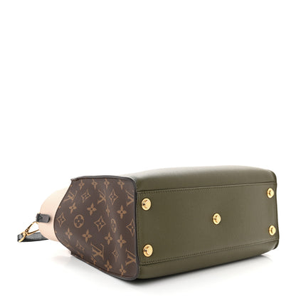 Louis Vuitton Calfskin Monogram On My Side MM Laurier Green Toffee Latte Beige 4 of 10