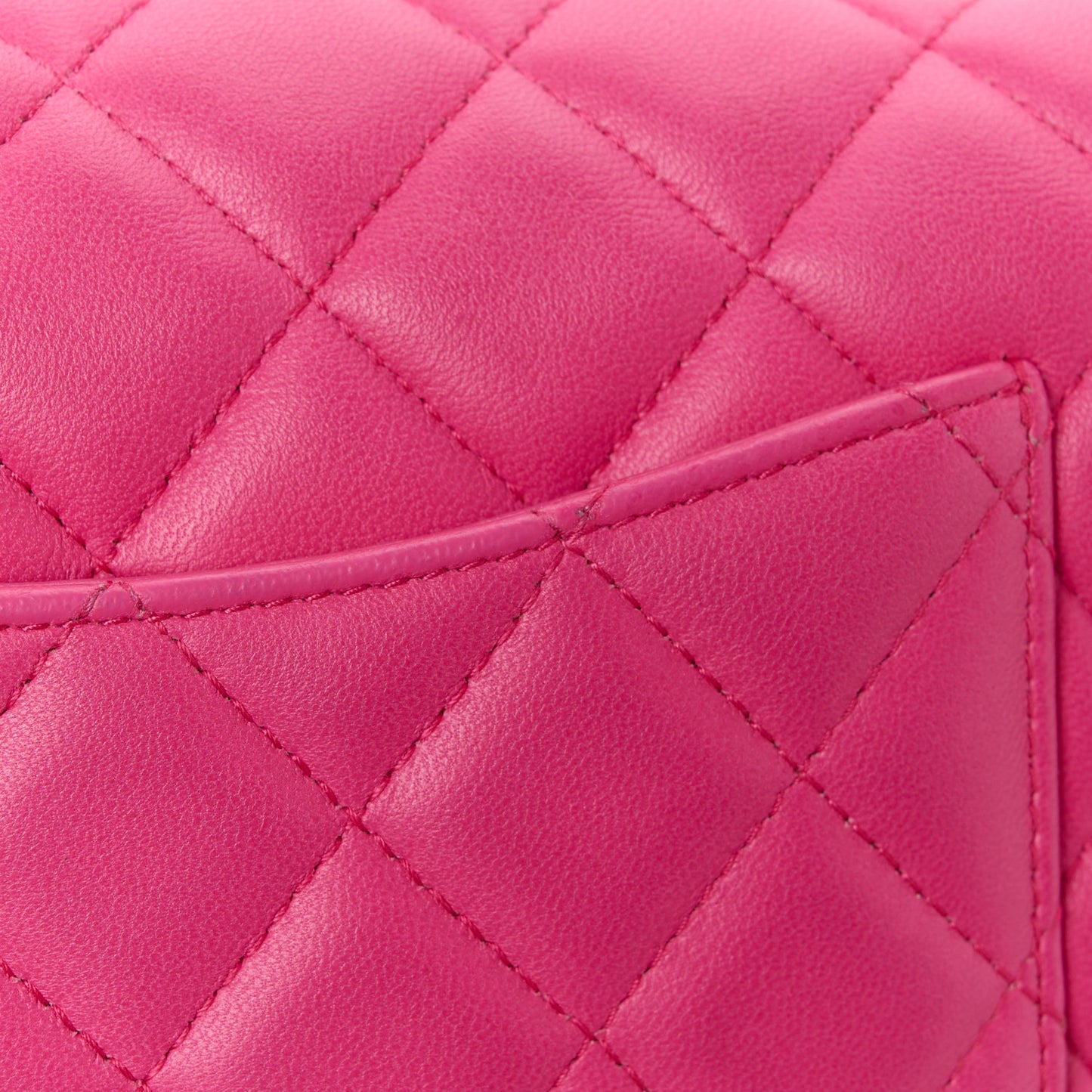 Lambskin Quilted Mini Rectangular Flap Fuchsia
