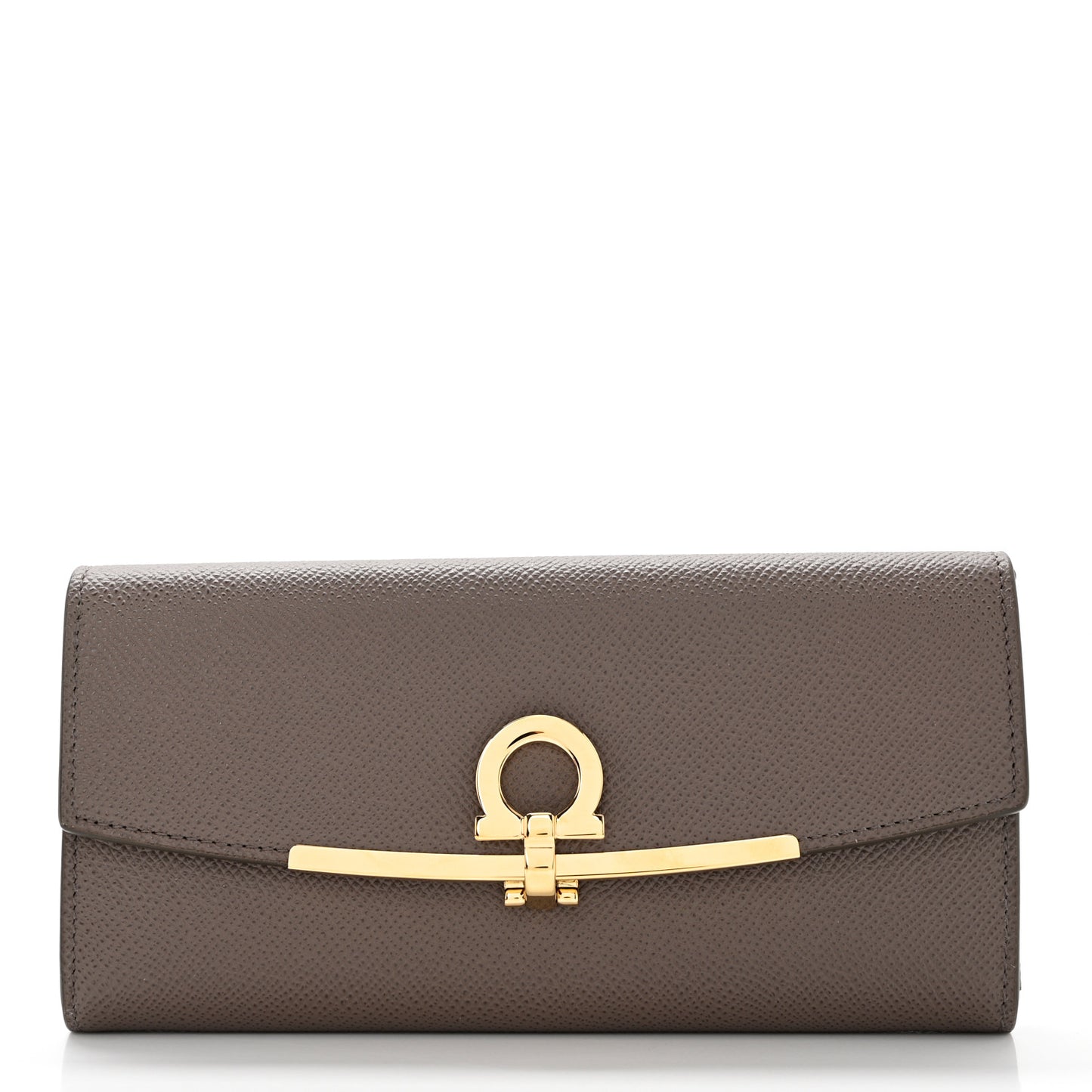 Hammered Calfskin Gancini Wallet Caraway Seed