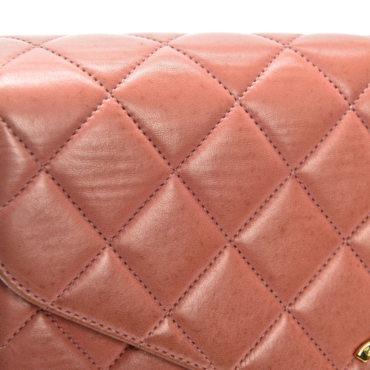 Lambskin Quilted Envelope Single Flap Pink