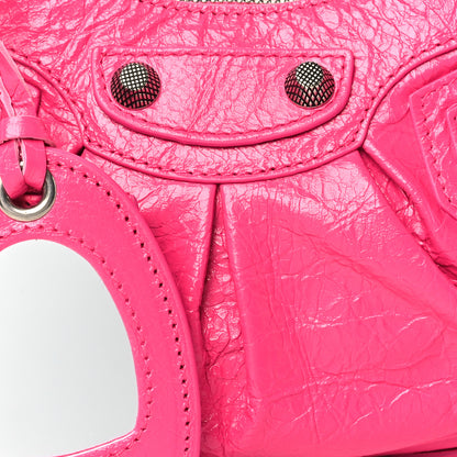 Balenciaga Extra Supple Calfskin Crocodile Embossed XS Le Cagole Shoulder Bag Lipstick Pink 8 of 10