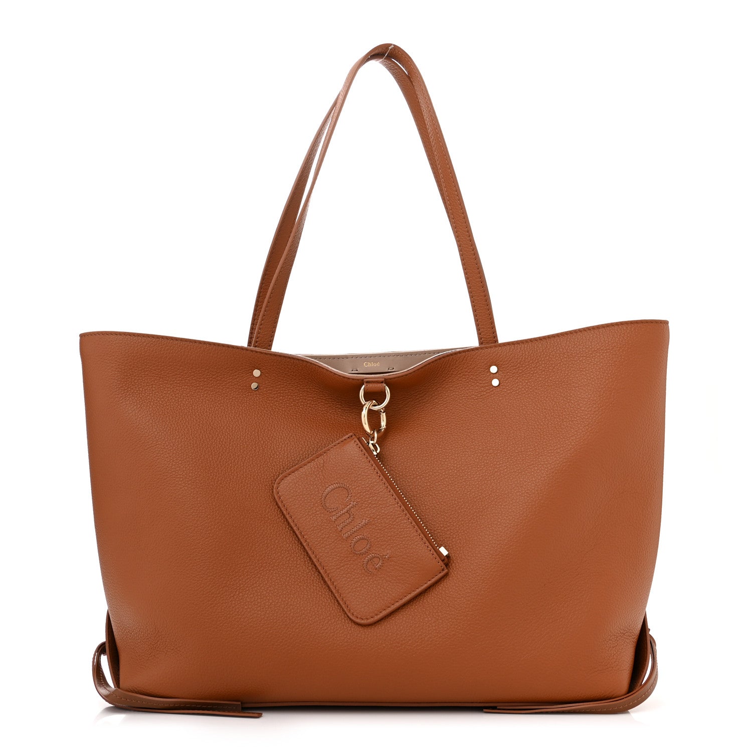 Chloe Calfskin Medium East West Sense Tote Tan 1 of 12