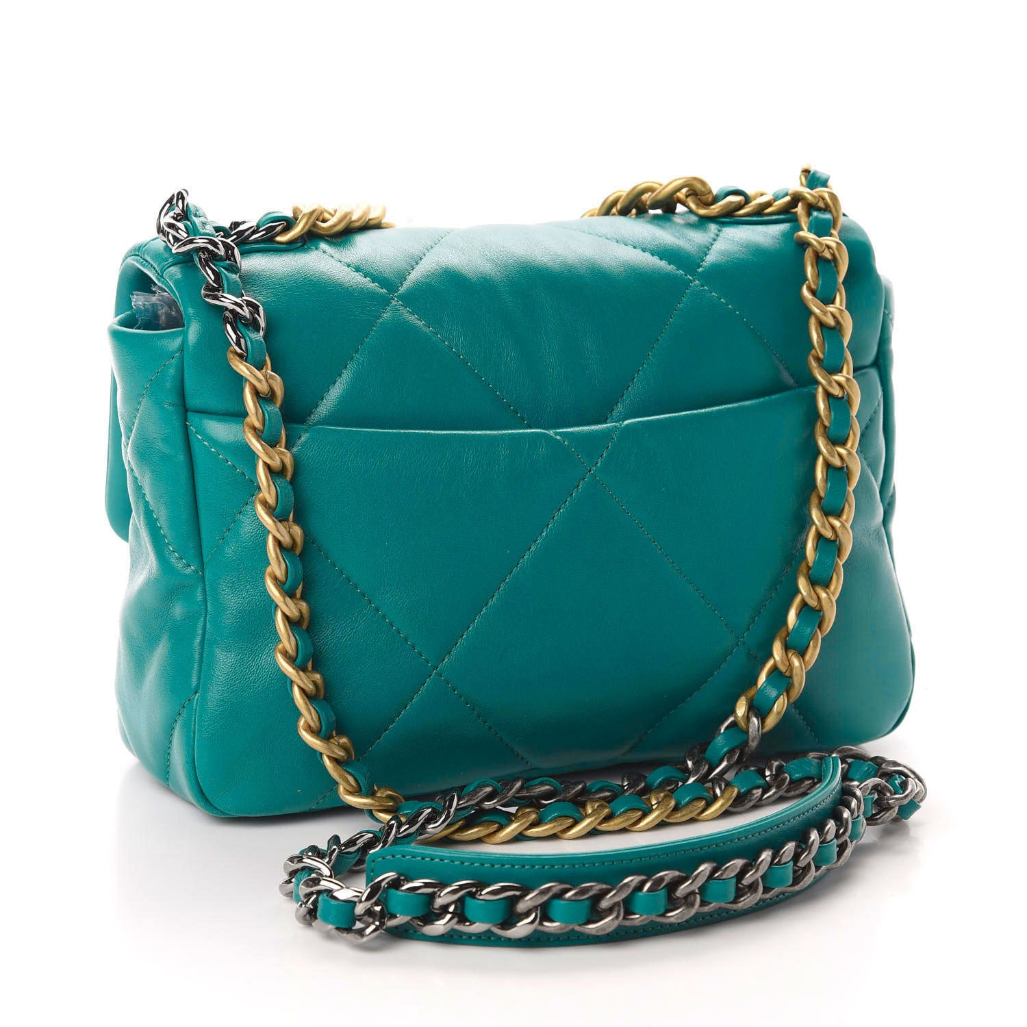 Chanel Lambskin Quilted Medium 19 Flap Green 3 of 11