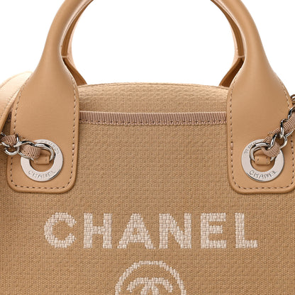 Chanel Denim Deauville Bowling Bag Beige 8 of 11