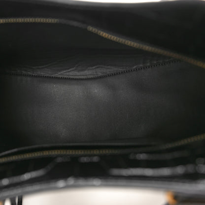Balenciaga Shiny Supple Calfskin Crocodile Embossed Brass Hardware Neo Classic City Black 5 of 13