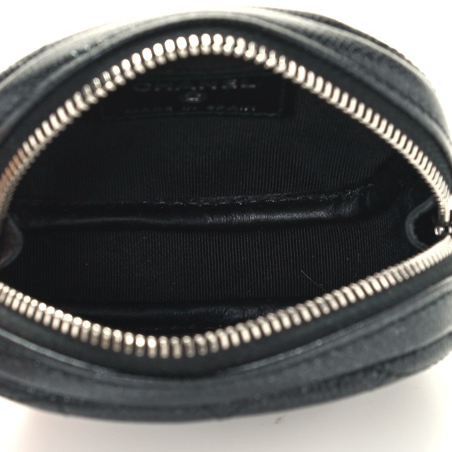 Chanel Iridescent Caviar Quilted Zip Around Classic Coin Purse Black 5 of 9