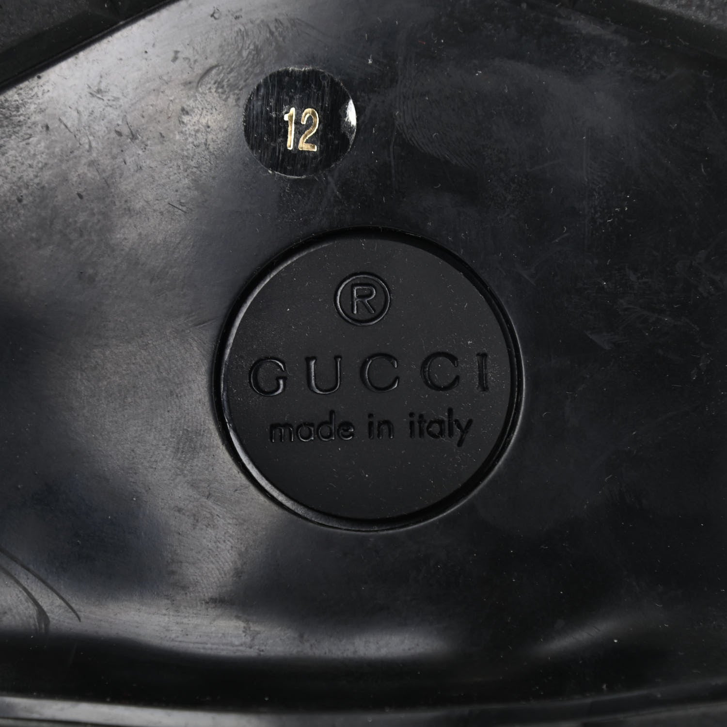 Gucci Grained Calfskin Mens Brogue Wingtip Lug Sole Boots 12 Black 6 of 8