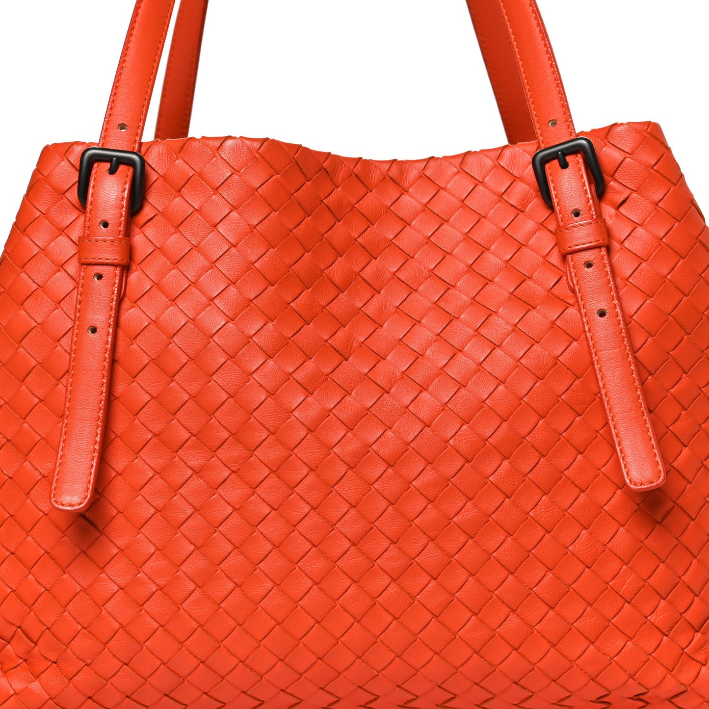 Nappa Intrecciato Medium Seamless Tote Tangerine
