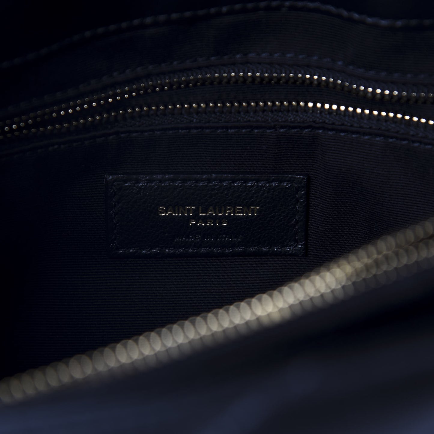 Calfskin Y Quilted Monogram Medium Loulou Chain Satchel Black
