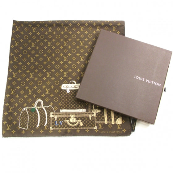 Louis Vuitton Monogram Trunks Square Scarf Silk 3 of 6