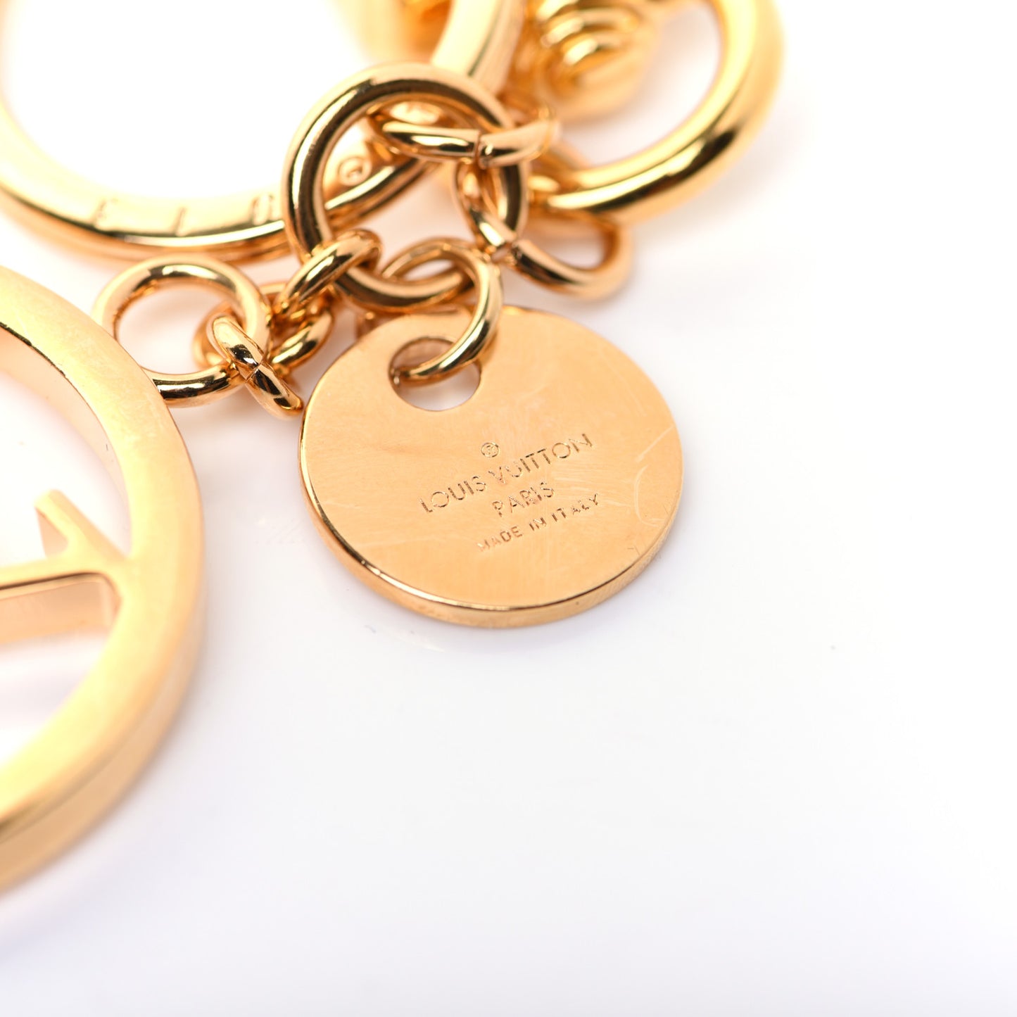 LV Circle Bag Charm Key Holder Gold