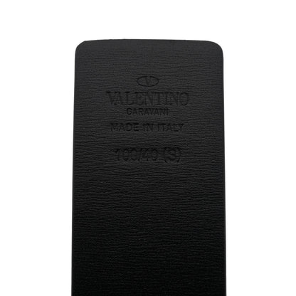Valentino Garavani Glossy Calfskin VLogo Reversible 40mm Belt 100 40 Smokey Beige Black 7 of 9