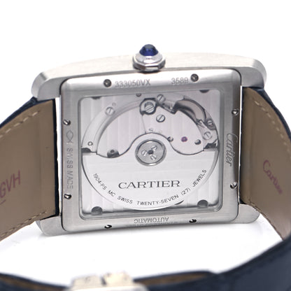 Cartier Stainless Steel Alligator 34mm Tank MC Automatic Watch Black 4 of 4