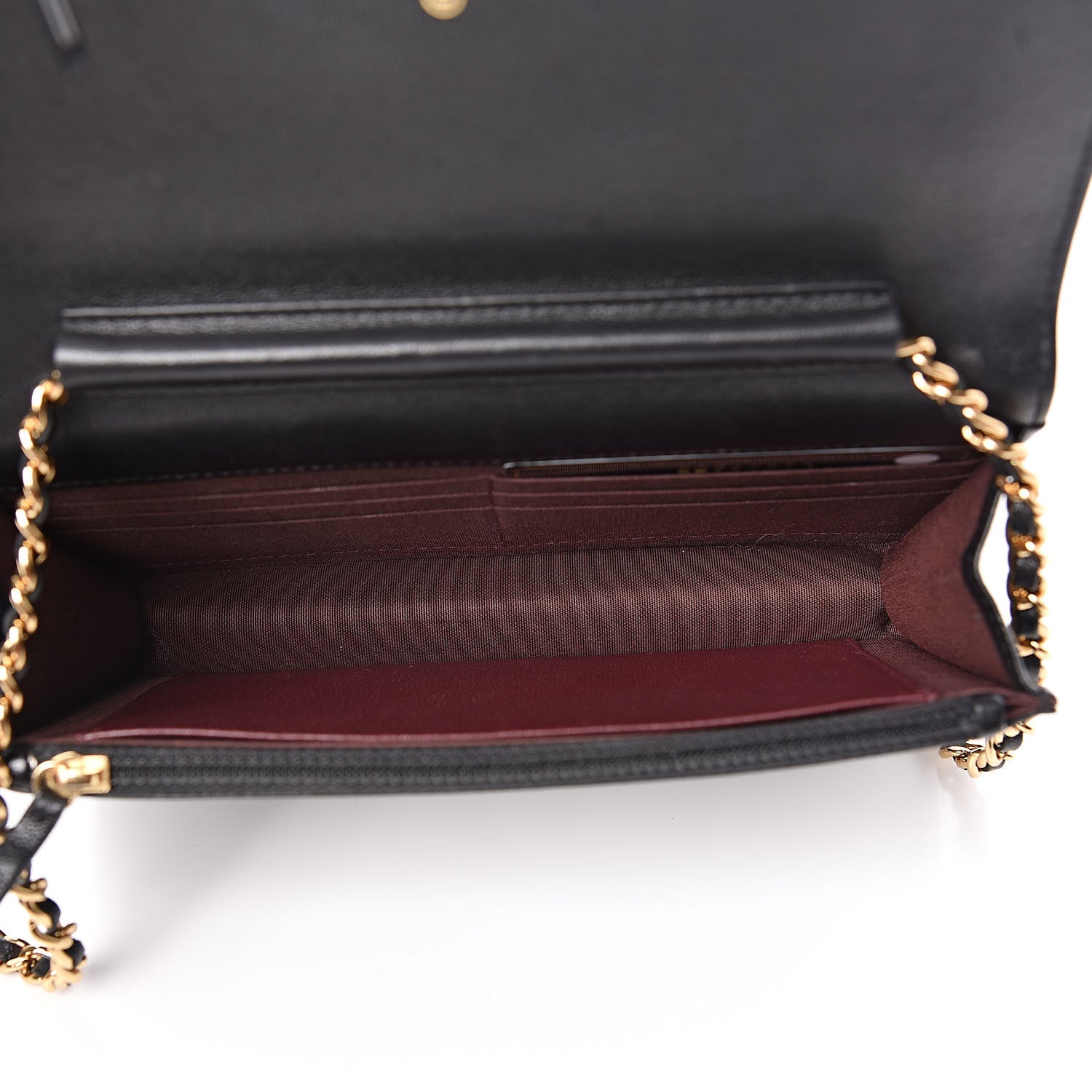 Chanel Sheepskin Quilted Mademoiselle Vintage Wallet On Chain WOC Black 5 of 13