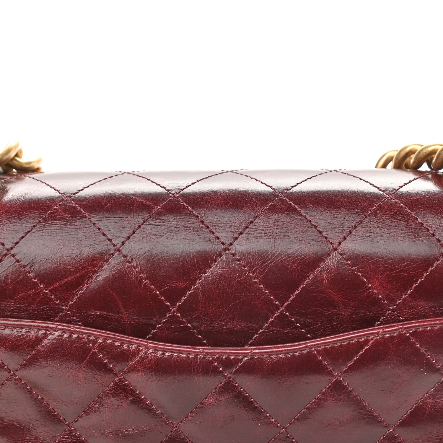 Chanel Calfskin Quilted Straight Lined Flap Burgundy 9 of 10