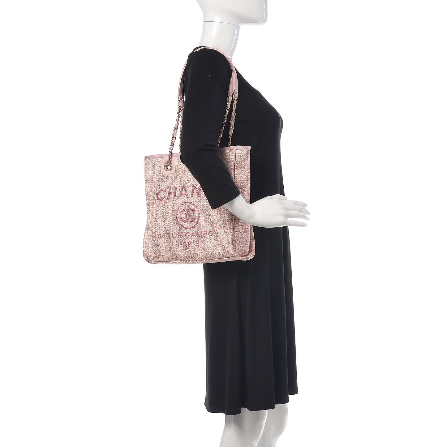 Woven Straw Raffia Mini Deauville Tote Pink