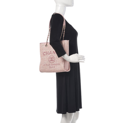 Chanel Woven Straw Raffia Mini Deauville Tote Pink 2 of 9