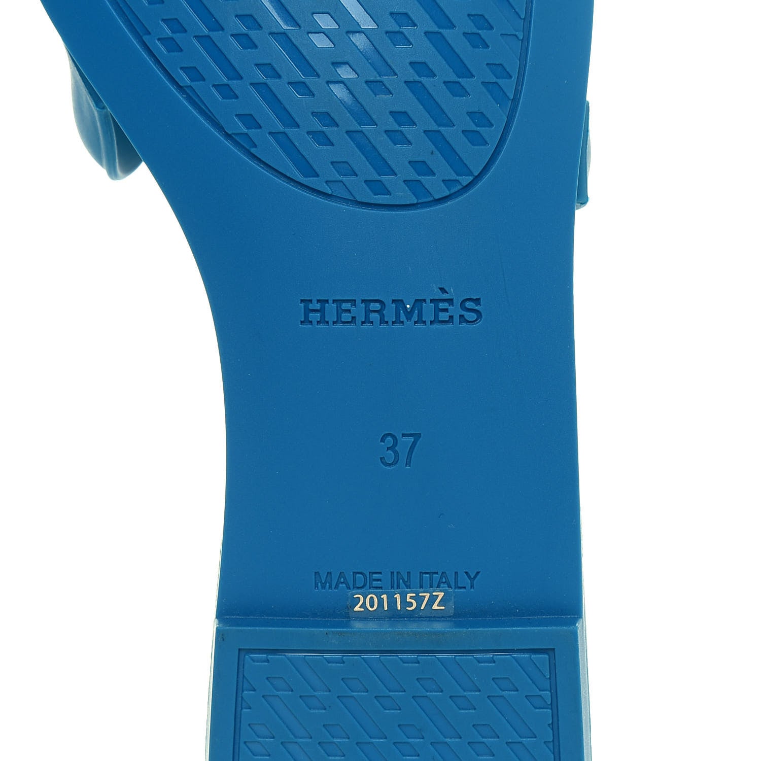 Hermes Rubber Aloha Sandals 37 Bleu Vif 6 of 7
