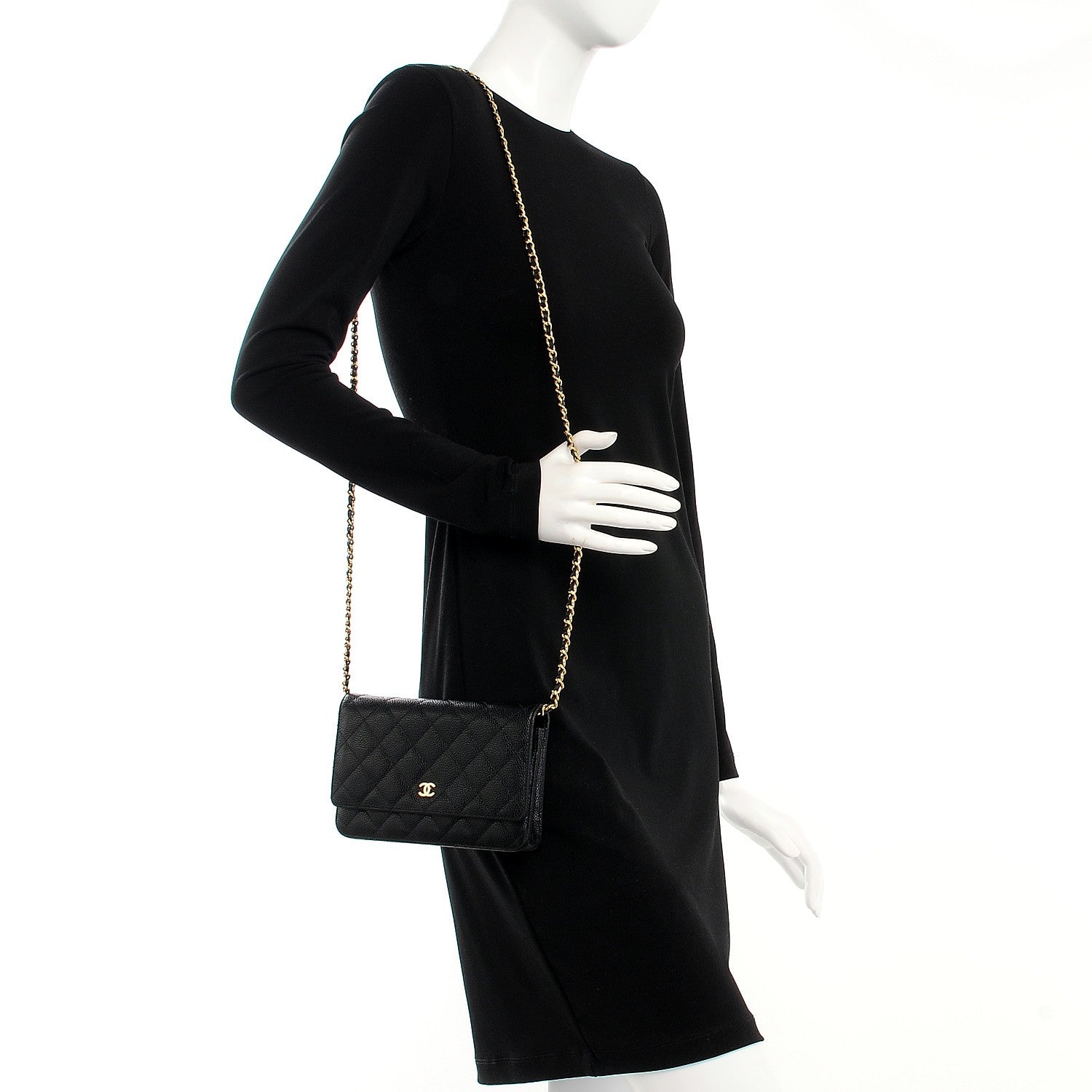 Chanel Caviar Quilted Wallet On Chain WOC Black 2 of 9