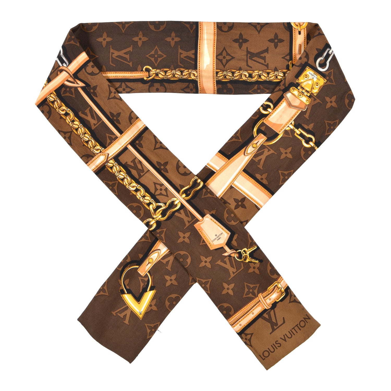 Louis Vuitton Silk Monogram Confidential Bandeau Brown 1 of 4