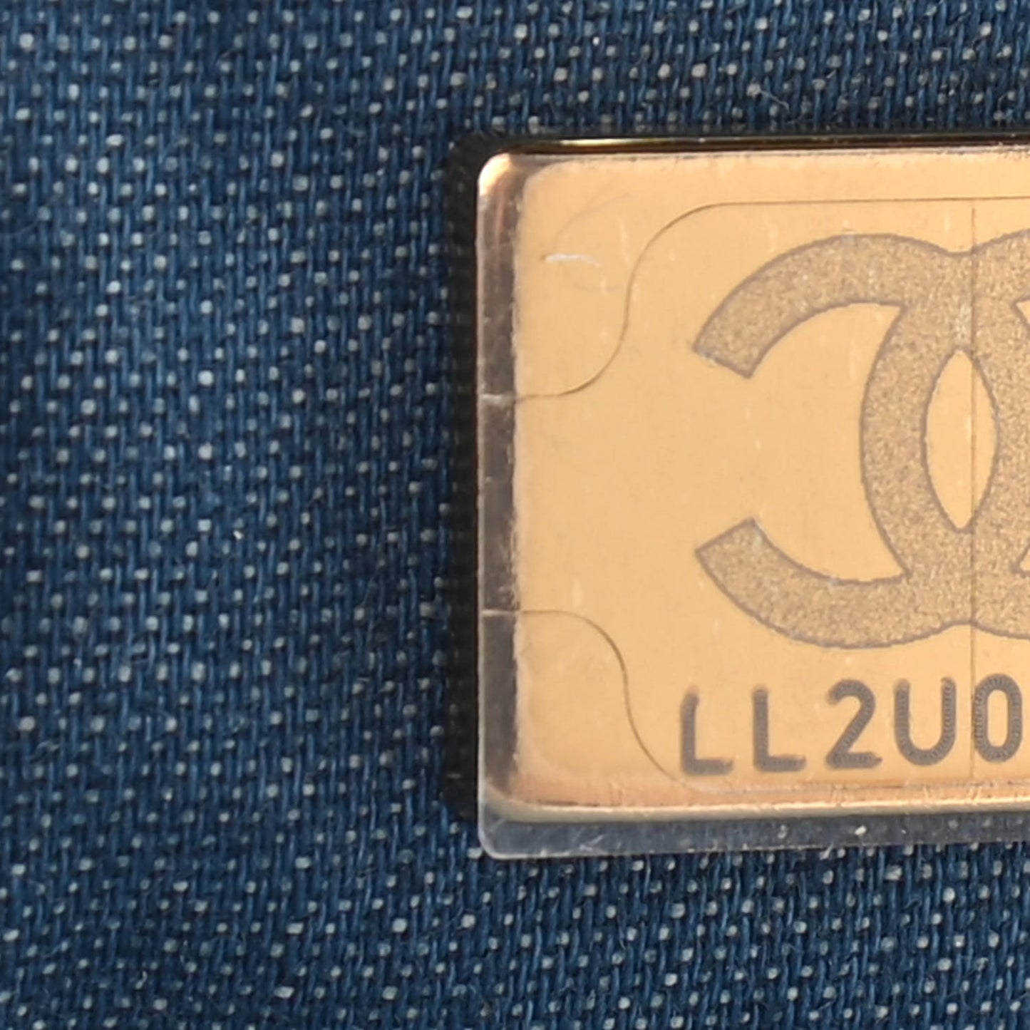 Denim Quilted Mini Pearl Crush Flap Blue