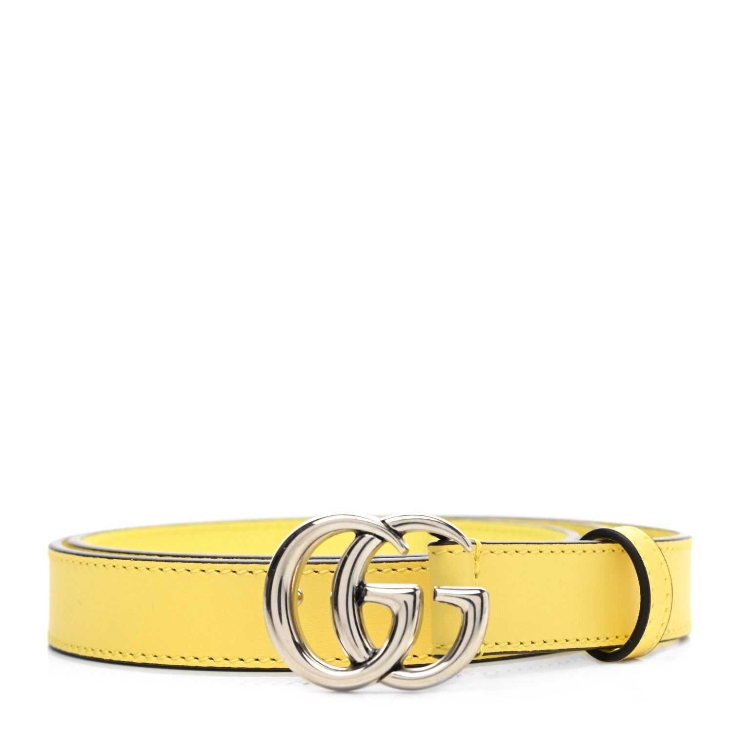 Gucci Moon Calfskin Palladium Double G 20mm Belt 80 32 Banana 1 of 5