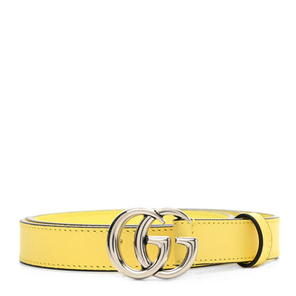Gucci Moon Calfskin Palladium Double G 20mm Belt 80 32 Banana 1 of 5