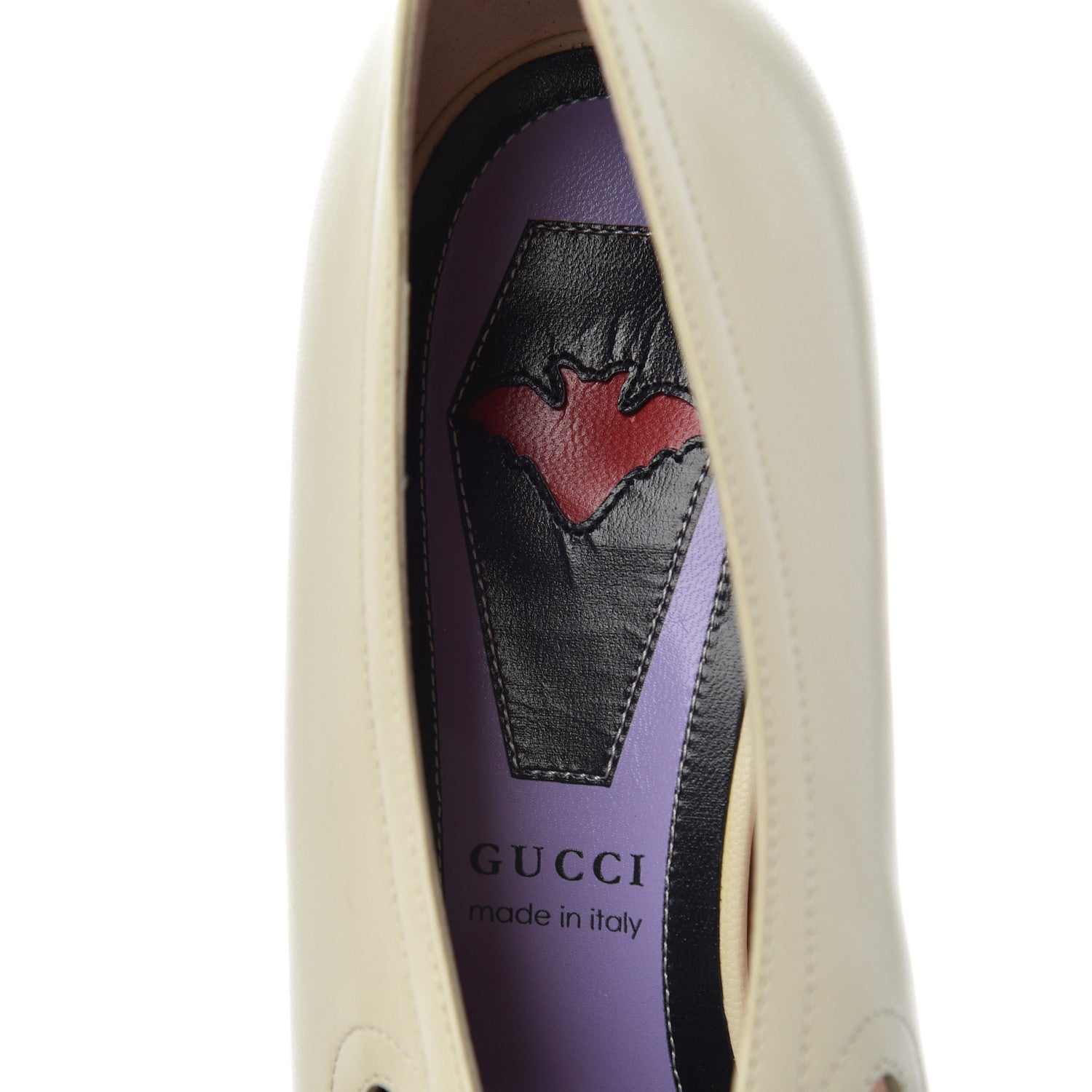 Gucci Malaga Kid Bow Berith Low Heel Pumps 38.5 Vintage White 8 of 10