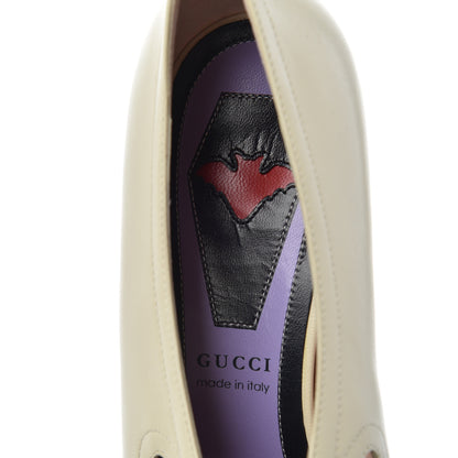 Gucci Malaga Kid Bow Berith Low Heel Pumps 38.5 Vintage White 8 of 10