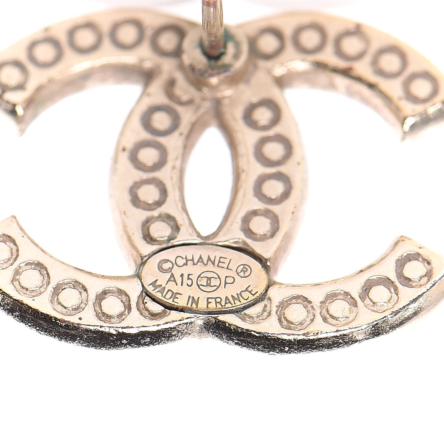 Chanel Crystal CC Earrings Gold 3 of 5