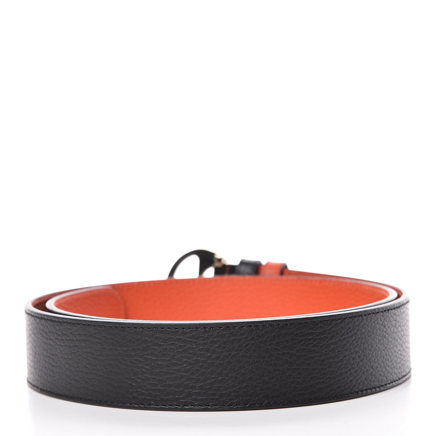 Gucci Calfskin 1973 Reversible Belt 100 40 Orange Black 4 of 7