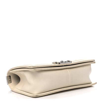 Chanel Calfskin Chevron Quilted Medium Boy Flap White 3 of 12