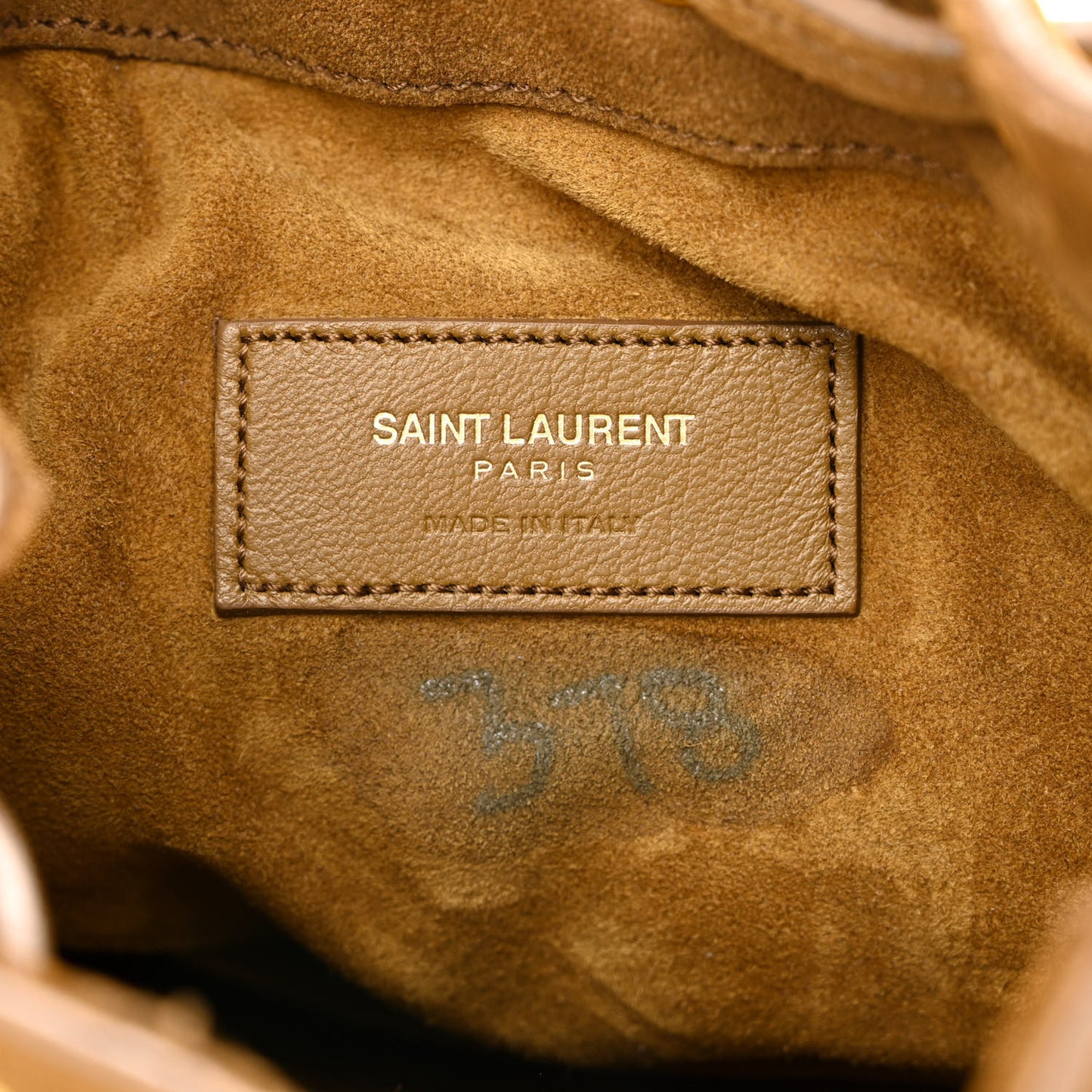 Suede Calfskin Small Emmanuelle Fringe Bucket Bag Light Ocre