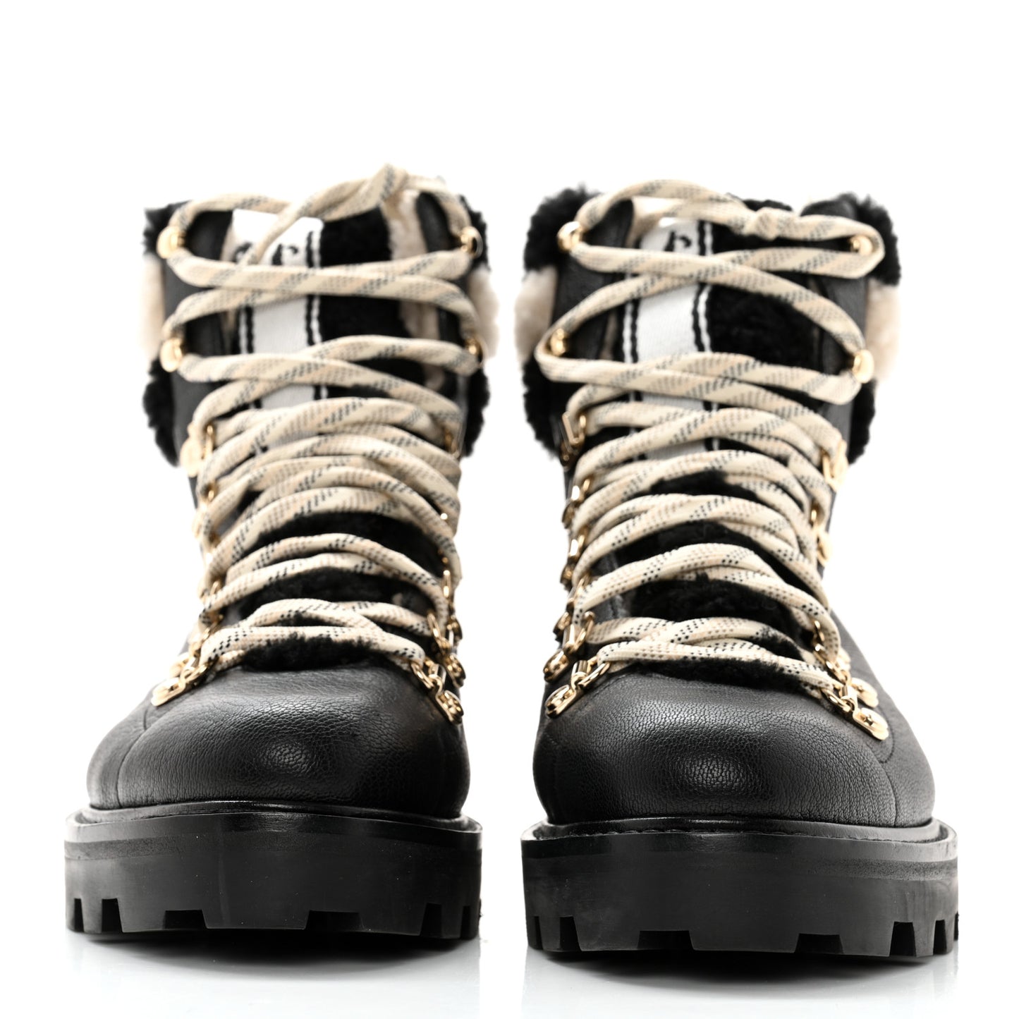 Suede Shearling Eshe Flat Boots 35.5 Black