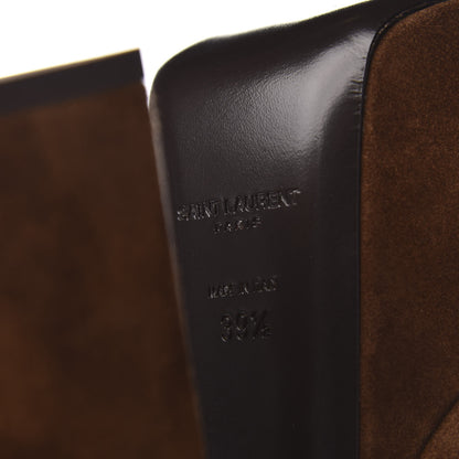 Saint Laurent Suede Bianca 125 Platform Sandals 39.5 Brown 7 of 8