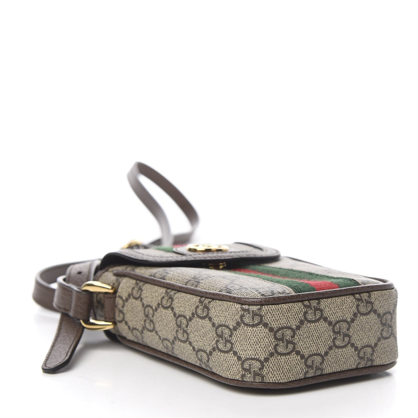 GG Supreme Monogram Web Ophidia Phone Crossbody Bag Beige New Acero