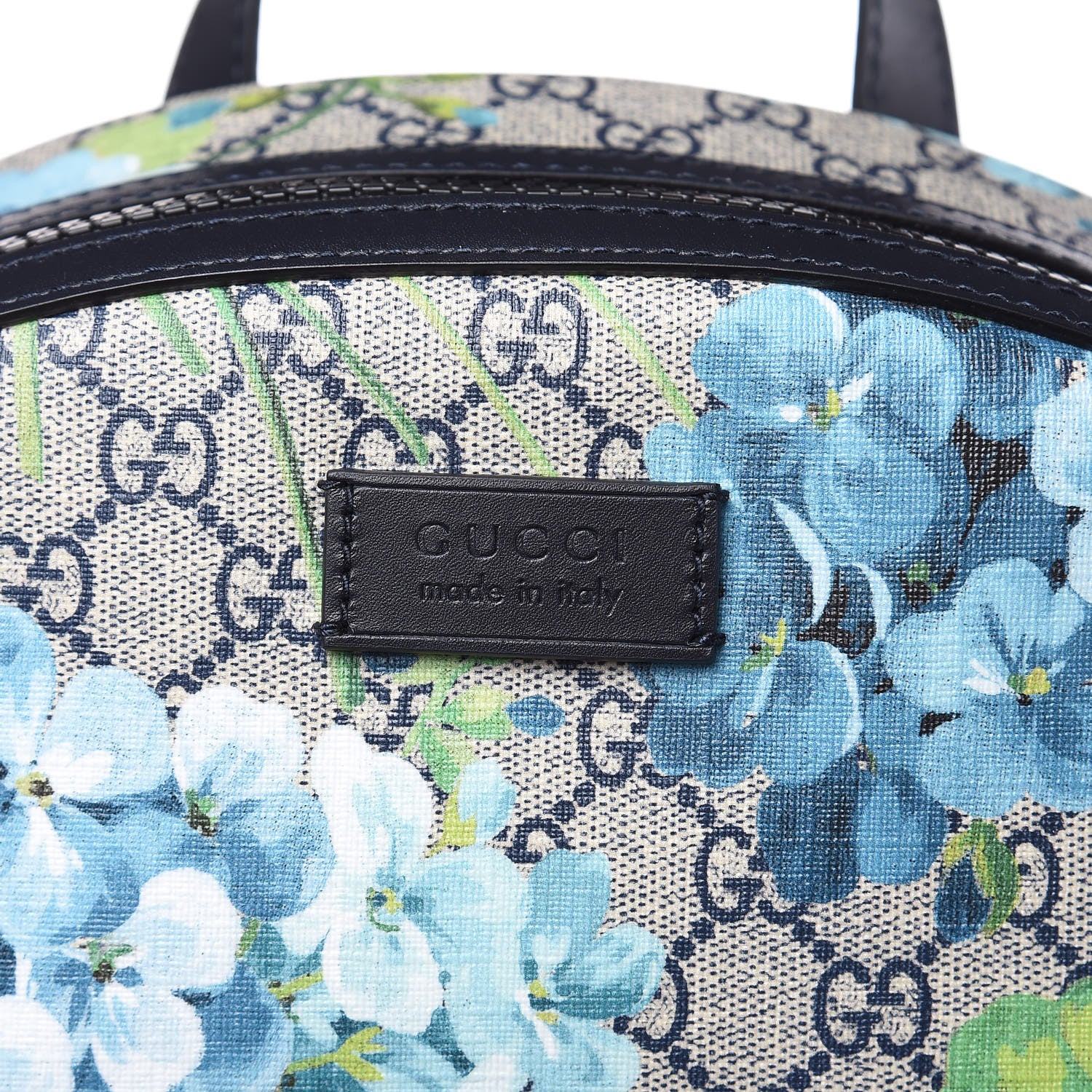 Gucci GG Supreme Monogram Blooms Medium Day Backpack Beige Blue Navy 8 of 10