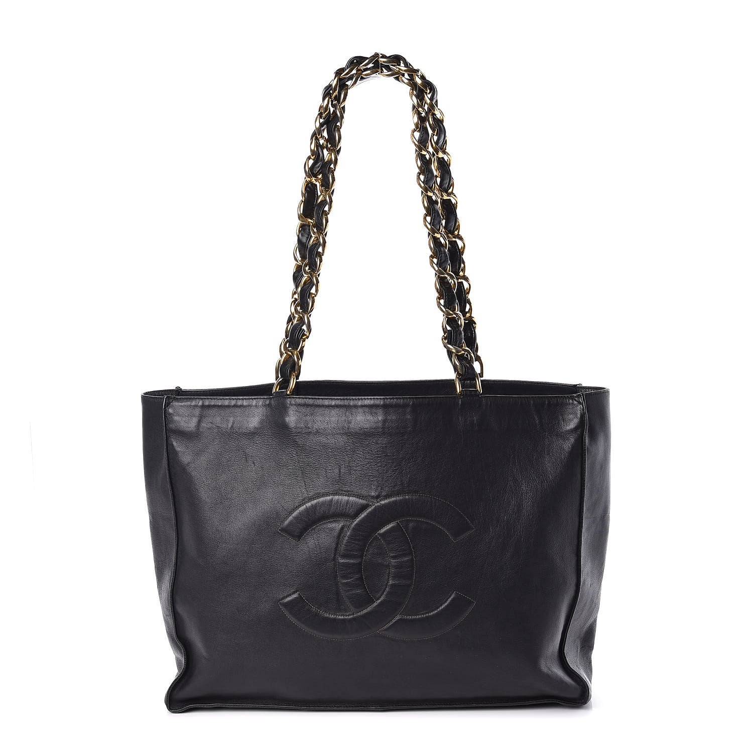 Chanel Lambskin CC Tote Black 1 of 10