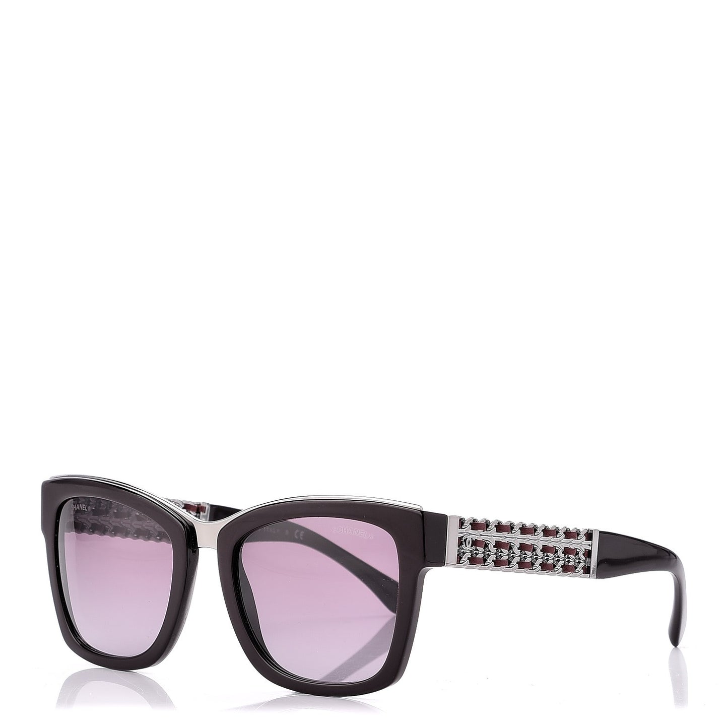Square Chain Sunglasses 5362-Q Burgundy