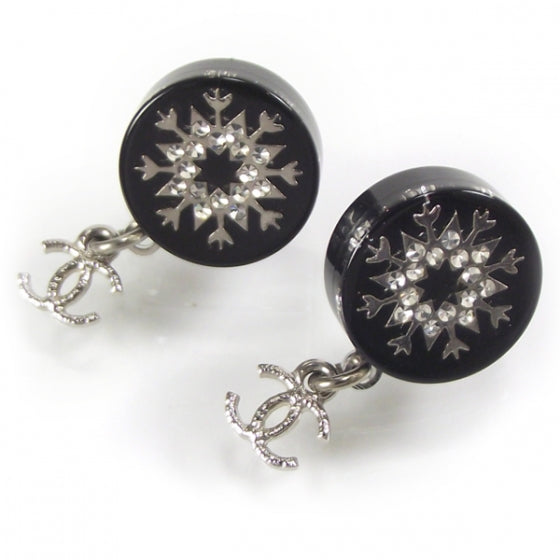 Crystal Snow Flake CC Dangle Earrings