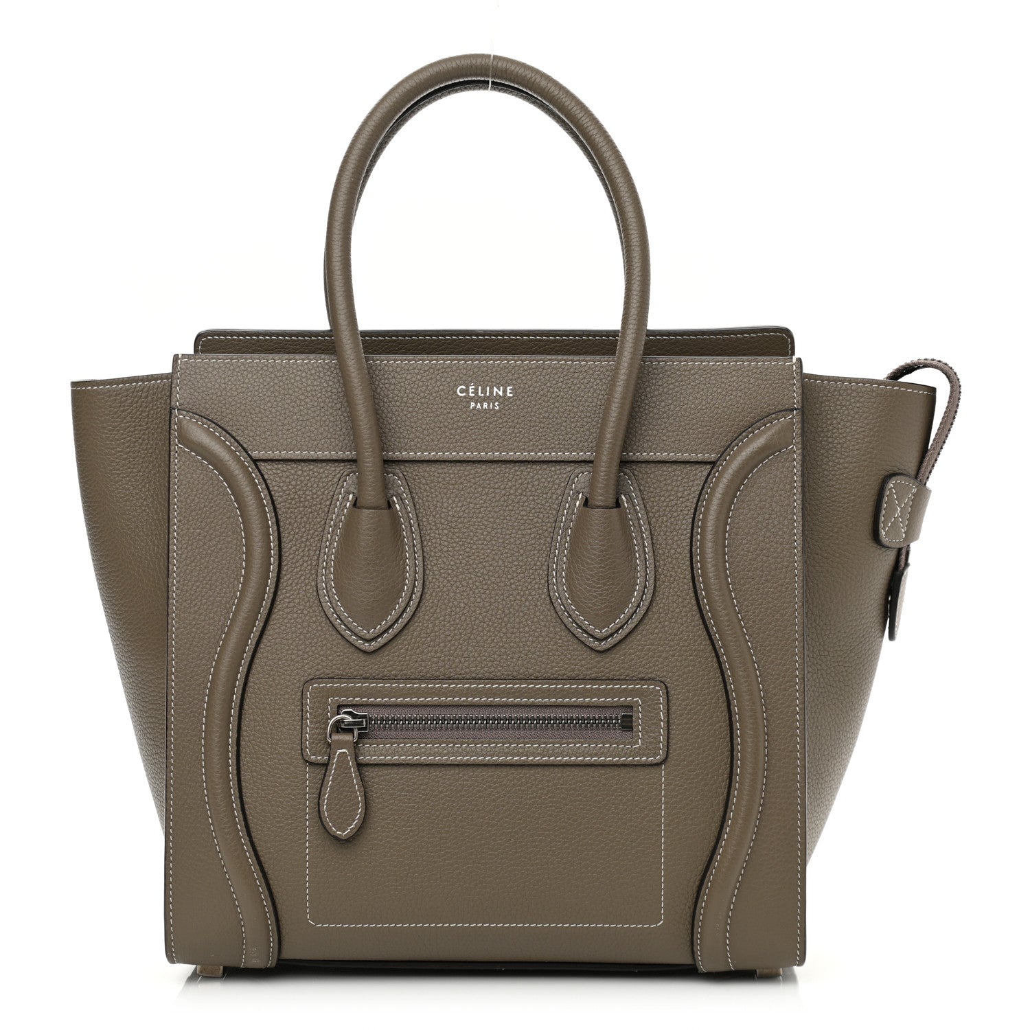 Celine Drummed Calfskin Micro Luggage Souris 1 of 12