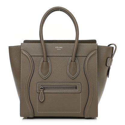 Celine Drummed Calfskin Micro Luggage Souris 1 of 12