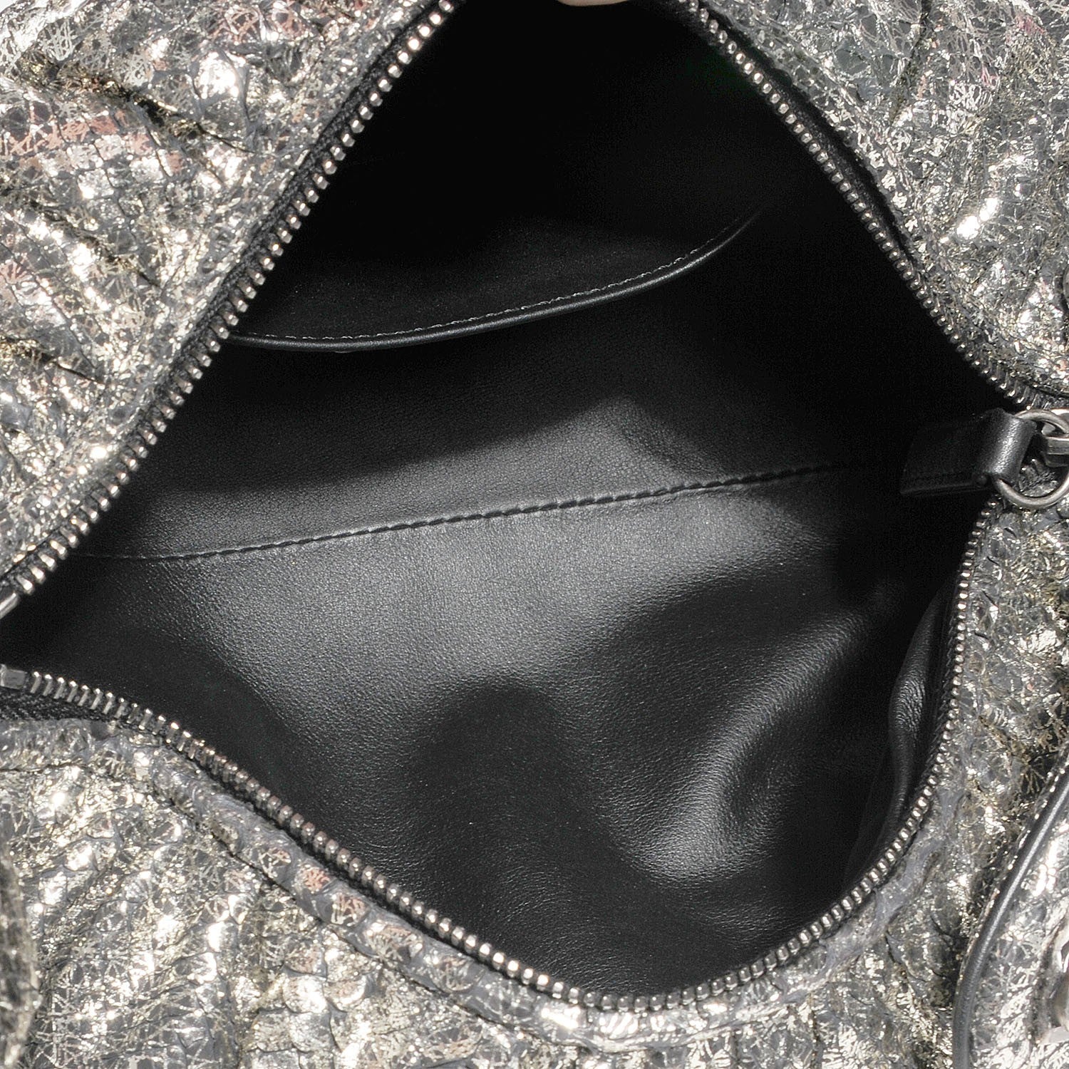 Chanel Metallic Python Midnight Stones Clutch Silver 5 of 9