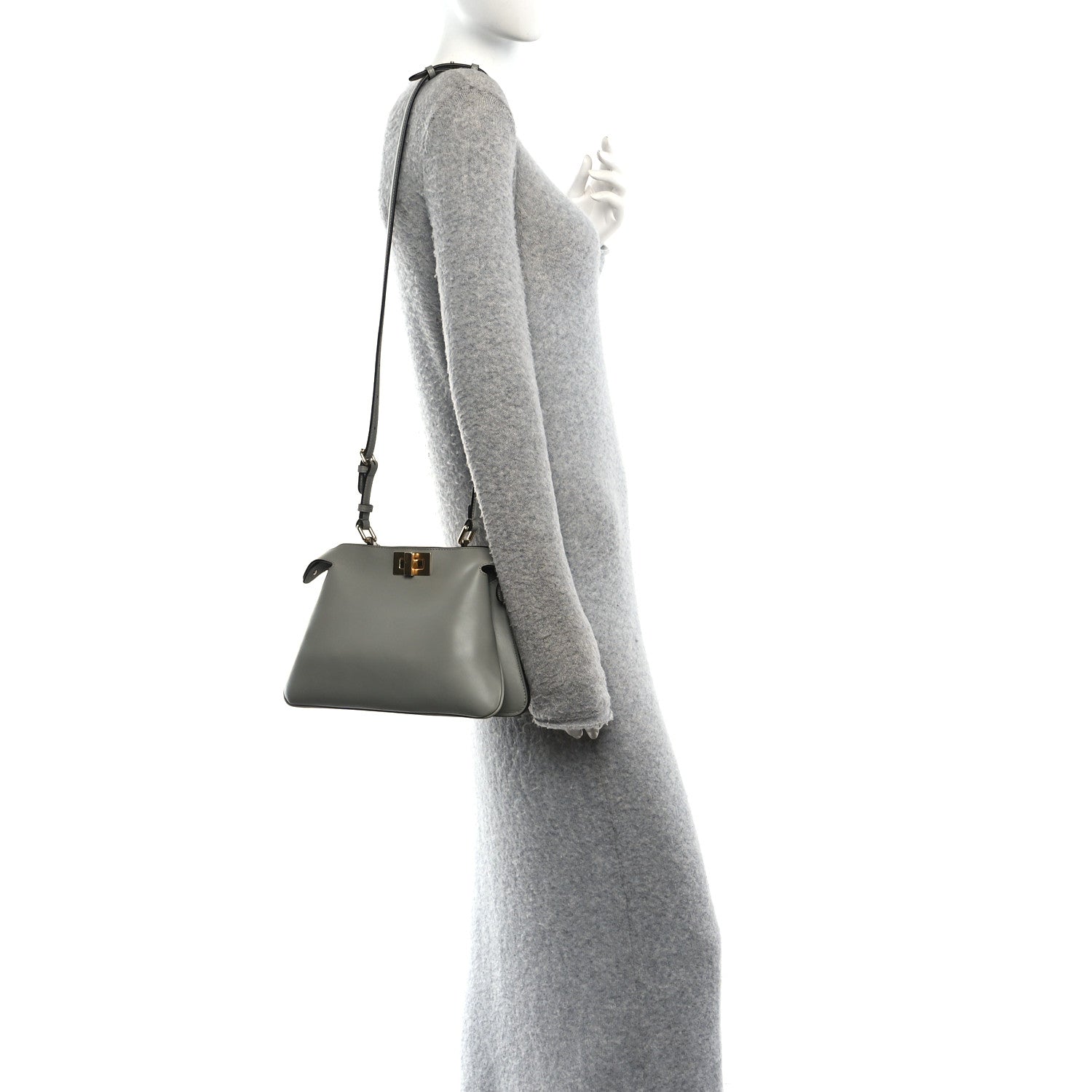 Fendi Vitello Small Soft Peekaboo Satchel Matche Latte 2 of 11