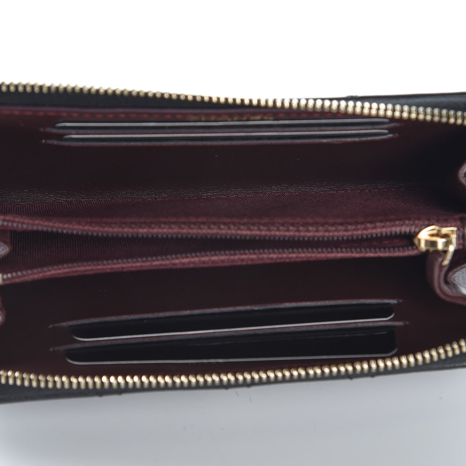 Chanel Lambskin Quilted Small Gusset Zip Around Wallet Black 5 of 10