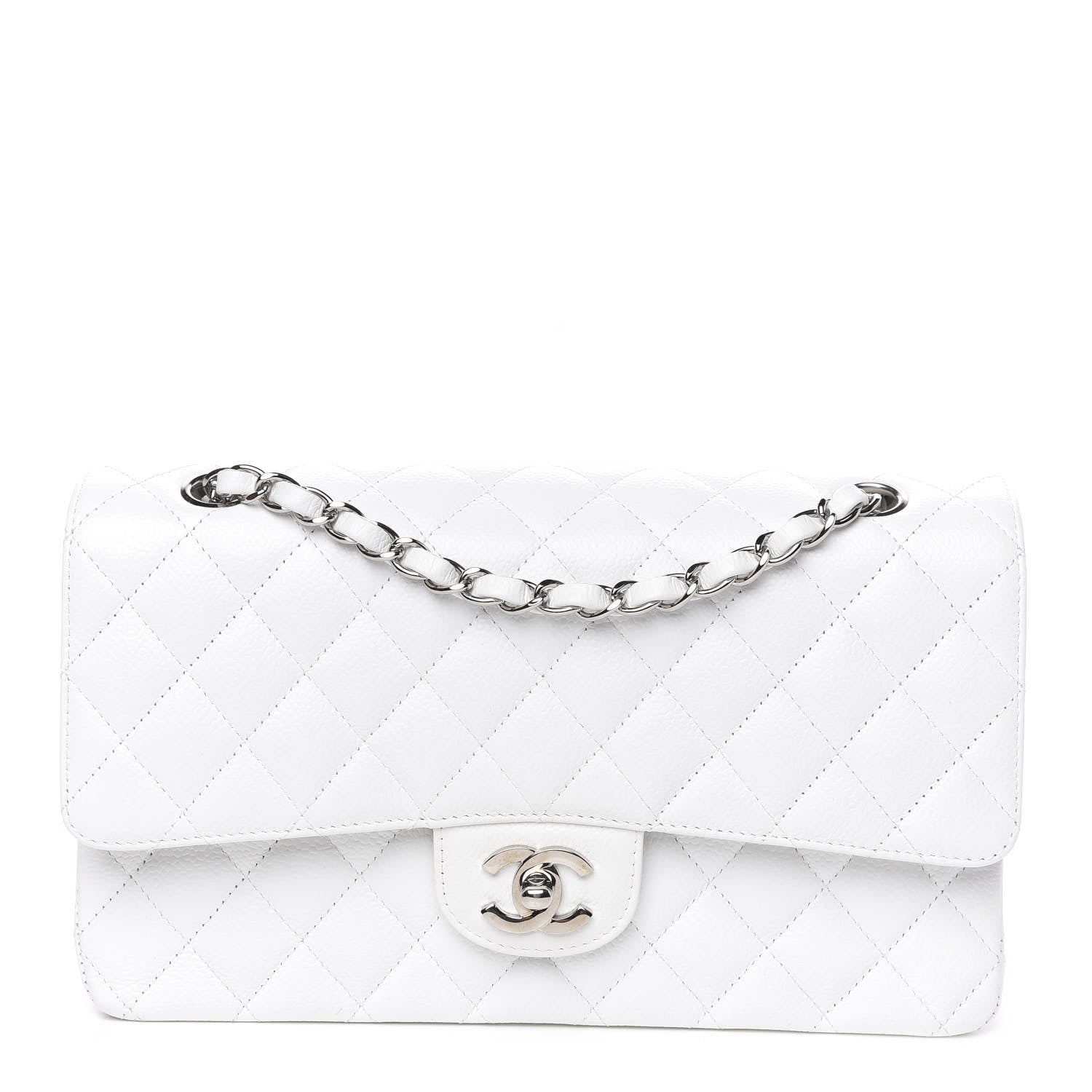 Chanel Caviar Quilted Medium Double Flap White 1 of 11