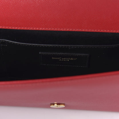 Saint Laurent Grain De Poudre Classic Monogram Cassandre Clutch New Red 8 of 9